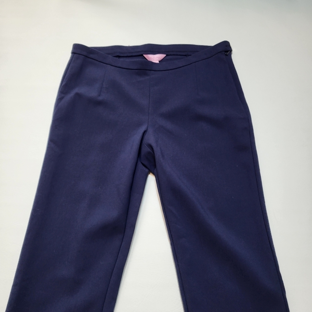 Lilly Pulitzer  Allesia Stretch Dinner Pants Midnight Navy Side Zipper Sz 8 NWT - Picture 3 of 8